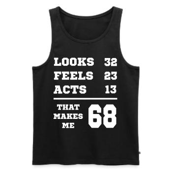 68 JAHRE ALT 68 Geburtstag Opa Lustig - Männer Premium Bio Tank Top - Schwarz - Vorne - AI Model Male 178 light (178cm)