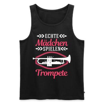 Echte Mädchen spielen Trompete Trompetistin - Männer Premium Bio Tank Top - Schwarz - Vorne - Michal (187cm)