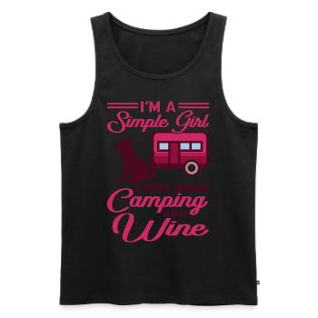I'm A Simple Girl Dogs Camping Wine Camping Queen - Men's Premium Organic Tank Top - black - Front - AI Model Male 178 light (178cm)