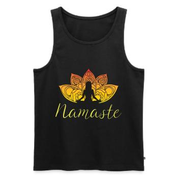 Yoga Namaste Lotus Meditation - Débardeur bio Premium Homme - noir - Devant - AI Model Male 178 light (178cm)