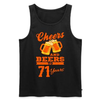 CHEERS AND BEERS 71 Jahre 71 Geburtstag Opa Bier - Männer Premium Bio Tank Top - Schwarz - Vorne - AI Model Male 178 light (178cm)