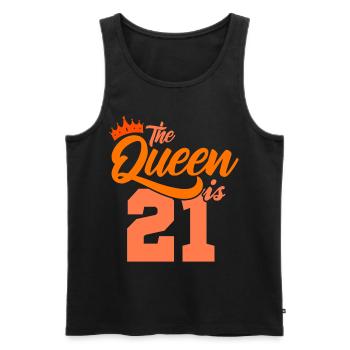 BIRTHDAY QUEEN 21 birthday sister 21 years - Men's Premium Organic Tank Top - black - Front - AI Model Male 178 light (178cm)