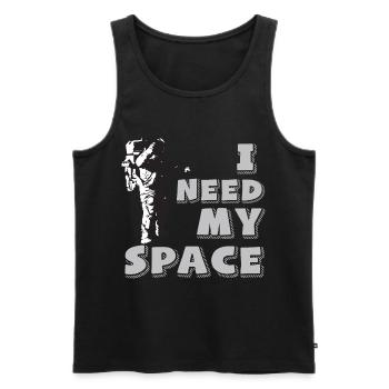 Astronaut need my Space Raumfahrt - Débardeur bio Premium Homme - noir - Devant - Michal (187cm)