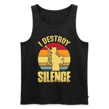 Dudelsack Destroy Silence Sackpfeife Retro - Männer Premium Bio Tank Top - Schwarz - Vorne - AI Model Male 178 light (178cm)