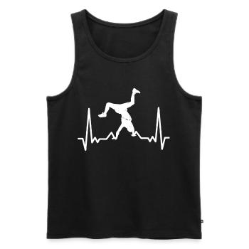 Breakdancing heartbeat breakdancer - Men's Premium Organic Tank Top - black - Front - AI Model Male 178 light (178cm)