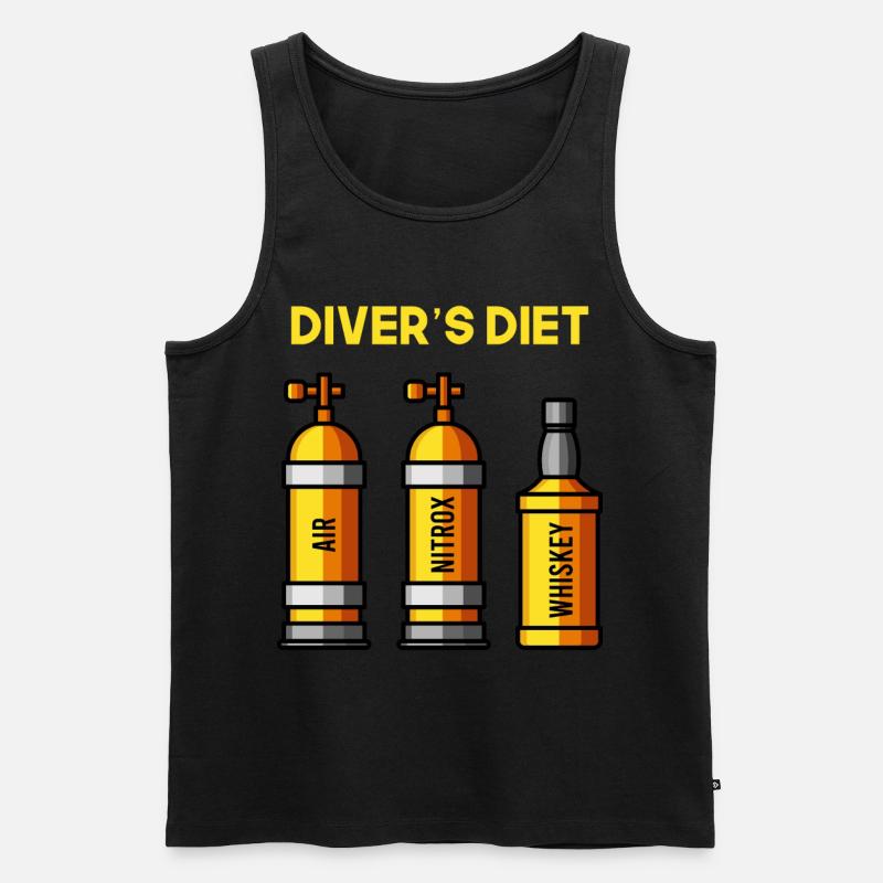Subacquei Dieta Whiskey Subacqueo Divertente Subacqueo - Canottiera ecologica premium da uomo - nero