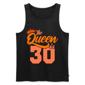 BIRTHDAY QUEEN 30 Birthday Mom 30 years - Men's Premium Organic Tank Top - black - Front - AI Model Male 178 light (178cm)