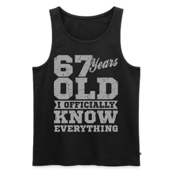 67 YEARS OLD 67 Birthday Grandpa Funny - Men's Premium Organic Tank Top - black - Front - AI Model Male 178 light (178cm)