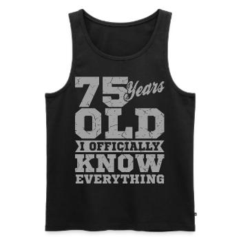 75 ANS VIEUX 75 anniversaire Grand-père Drôle - Débardeur bio Premium Homme - noir - Devant - AI Model Male 178 light (178cm)