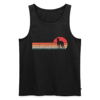 Whippet Retro Windhund Vintage Sighthound - Männer Premium Bio Tank Top - Schwarz - Vorne - AI Model Male 178 light (178cm)