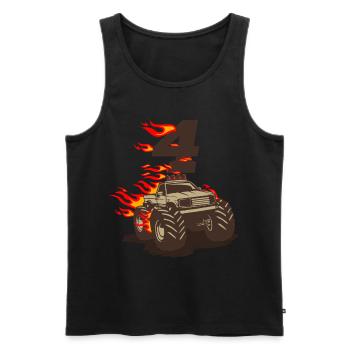 MONSTERTRUCK 4 Geburtstag Jungen 4 Jahre - Männer Premium Bio Tank Top - Schwarz - Vorne - AI Model Male 178 light (178cm)
