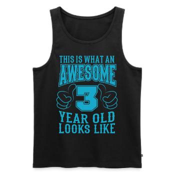 I AM 3 YEARS 3 birthday boy 3 years - Men's Premium Organic Tank Top - black - Front - AI Model Male 178 light (178cm)