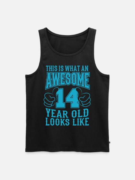 Jag är 14 år 14 födelsedag pojkar 14 år - Ekologisk premium tanktopp herr - svart