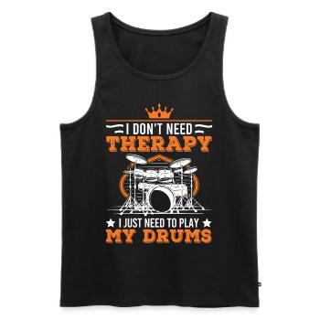 Batteur de thérapie par batterie - Débardeur bio Premium Homme - noir - Devant - Michal (187cm)