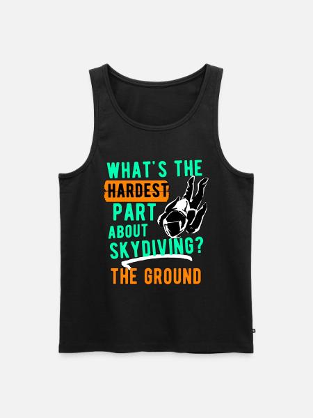 Beim Fallschirmspringen der schwerste part - Männer Premium Bio Tank Top - Schwarz