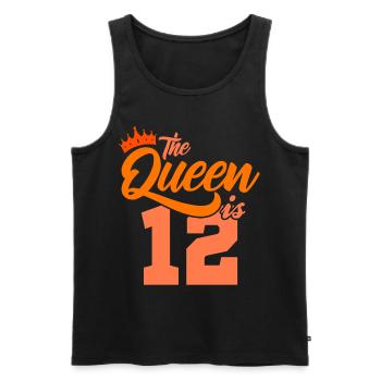 BIRTHDAY QUEEN 12 Geburtstag Mädchen 12 Jahre - Männer Premium Bio Tank Top - Schwarz - Vorne - AI Model Male 178 light (178cm)