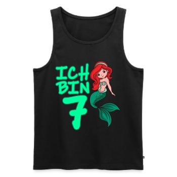 ICH BIN 7 JAHRE 7 Geburtstag Mädchen Meerjungfrau - Männer Premium Bio Tank Top - Schwarz - Vorne - AI Model Male 178 light (178cm)