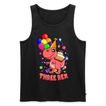 THREE REX DINO Birthday 3 years dinosaur - Men's Premium Organic Tank Top - black - Front - AI Model Male 178 light (178cm)