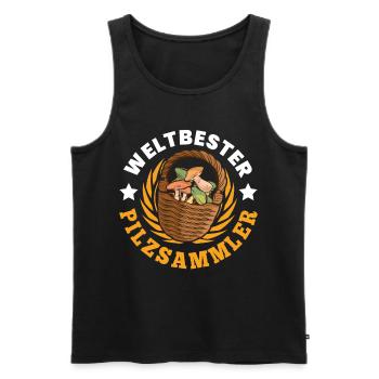 Weltbester Pilzsammler Pilzkorb Pilz Spruch Pilze - Männer Premium Bio Tank Top - Schwarz - Vorne - Michal (187cm)