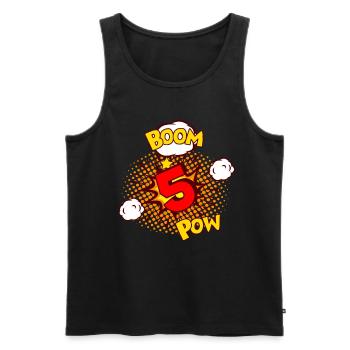 COMIC GEBURTSTAG 5 Jahre Junge 5 Geburtstag - Männer Premium Bio Tank Top - Schwarz - Vorne - AI Model Male 178 light (178cm)