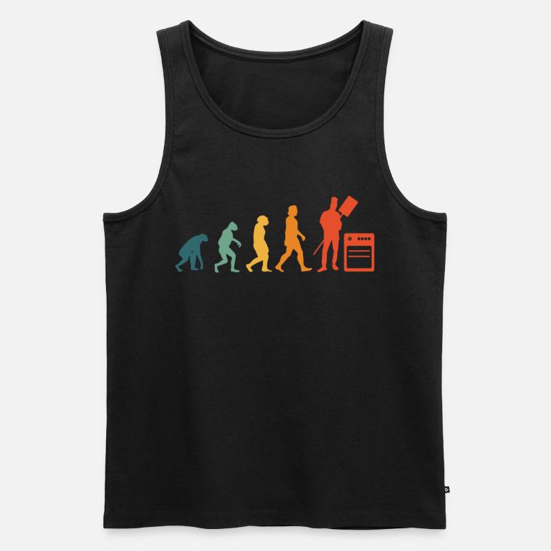 Bäcker Evolution Retro Bäckermeister Konditor - Männer Premium Bio Tank Top - Schwarz