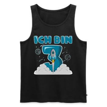 3 Geburtstag ICH BIN SCHON 3 3 Jahre Junge Rakete - Männer Premium Bio Tank Top - Schwarz - Vorne - Michal (187cm)