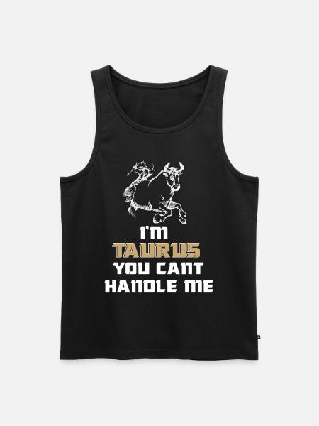 Taurus Untamable Bull Horoscope Zodiac Sign - Men's Premium Organic Tank Top - black