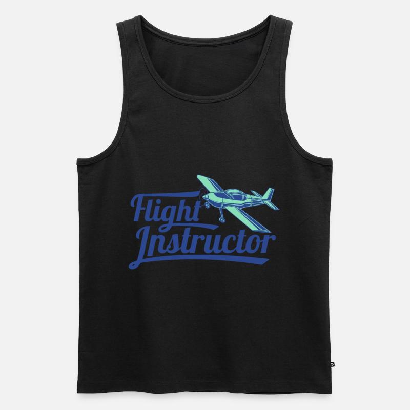 Motorfluglehrer Fluglehrer Pilotenausbilder Flight - Männer Premium Bio Tank Top - Schwarz