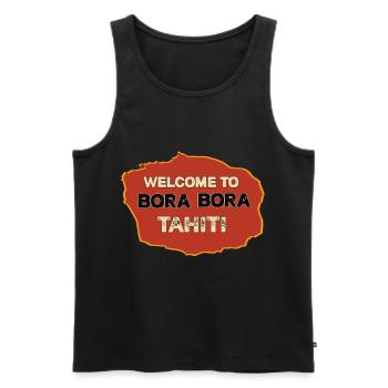 Bora Bora Tahiti soleil mer plage vacances - Débardeur bio Premium Homme - noir - Devant - AI Model Male 178 light (178cm)