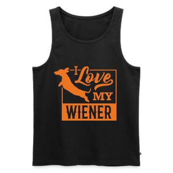 Ich Liebe Meinen Dackel Dachshund Teckel - Männer Premium Bio Tank Top - Schwarz - Vorne - AI Model Male 178 light (178cm)