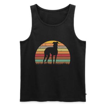 Galgo Español Retro Espagne Lévrier Vintage - Débardeur bio Premium Homme - noir - Devant - AI Model Male 178 light (178cm)