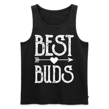 Best Buds Best Friend Friendship Sayings - Men's Premium Organic Tank Top - black - Front - AI Model Male 178 light (178cm)