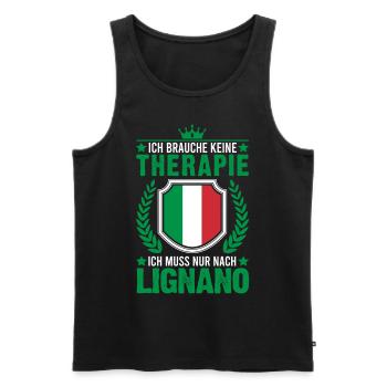 Lignano Therapie Italien Urlaub Reise - Männer Premium Bio Tank Top - Schwarz - Vorne - Michal (187cm)