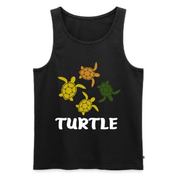 Tortue Animaux marins Tank Animaux Animaux - Débardeur bio Premium Homme - noir - Devant - Michal (187cm)