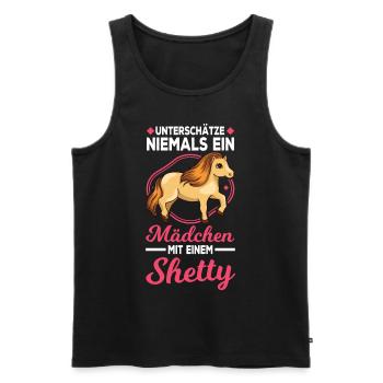 Shetland Pony Mädchen Shetty Mädel Reiterin - Männer Premium Bio Tank Top - Schwarz - Vorne - Michal (187cm)