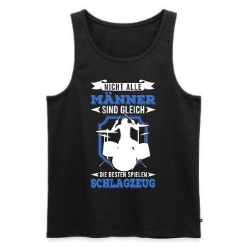 Schlagzeug Drummer Schlagzeuger - Männer Premium Bio Tank Top - Schwarz - Vorne - AI Model Male 178 light (178cm)