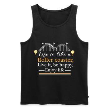 Roller Coaster Amusement Park Excursion - Men's Premium Organic Tank Top - black - Front - AI Model Male 178 light (178cm)
