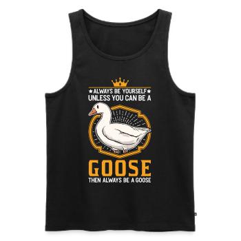 Goose Saying Goose Breeder - Men's Premium Organic Tank Top - black - Front - AI Model Male 178 light (178cm)