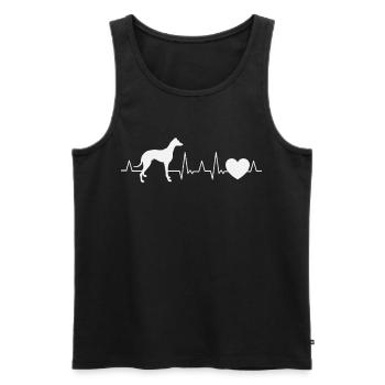 Greyhound Heartbeat Whippet British Greyhound - Men's Premium Organic Tank Top - black - Front - AI Model Male 178 light (178cm)