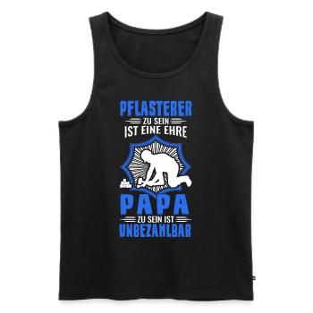 Pflasterer Papa Steinsetzer Pflastersetzer Vater - Männer Premium Bio Tank Top - Schwarz - Vorne - AI Model Male 178 light (178cm)