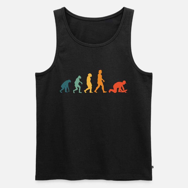 Fliesenleger Evolution Retro Mosaikleger - Männer Premium Bio Tank Top - Schwarz