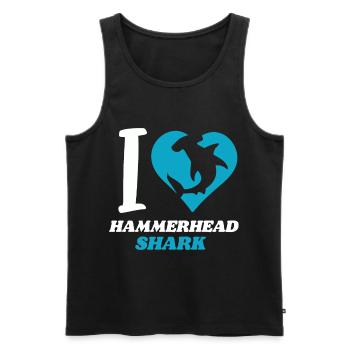 Hammerhai Liebe Hai Meerestiere Ozean - Männer Premium Bio Tank Top - Schwarz - Vorne - AI Model Male 178 light (178cm)