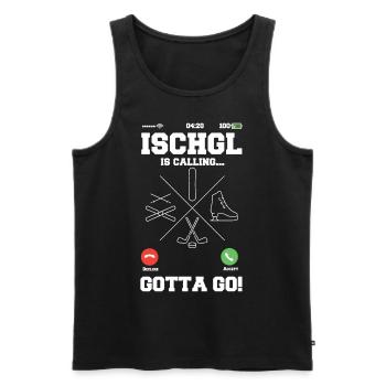 Ischgl calls ski snowboard skates - Men's Premium Organic Tank Top - black - Front - AI Model Male 178 light (178cm)