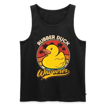 Rubber Duck Whisperer Gummiente Quietscheente - Männer Premium Bio Tank Top - Schwarz - Vorne - AI Model Male 178 light (178cm)
