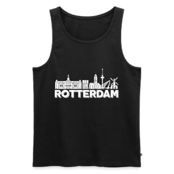 Holland Skyline Rotterdam Holländer - Männer Premium Bio Tank Top - Schwarz - Vorne - AI Model Male 178 light (178cm)
