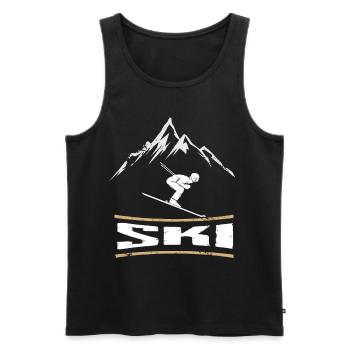 Ski Winter Sports Mountains Skiing - Men's Premium Organic Tank Top - black - Front - AI Model Male 178 light (178cm)