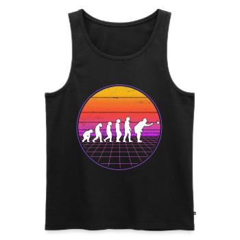 Boccia Evolution Vaporwave Bocciaspieler Boule - Männer Premium Bio Tank Top - Schwarz - Vorne - Michal (187cm)
