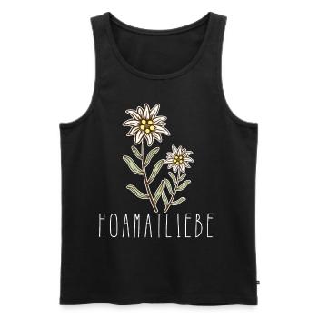 Alpen Edelweiß Hoamatliebe Schweiz Österreich - Männer Premium Bio Tank Top - Schwarz - Vorne - AI Model Male 178 light (178cm)