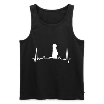 Meerkat Heartbeat - Men's Premium Organic Tank Top - black - Front - Michal (187cm)