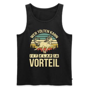 Islandpferd Reiterin Tölt Pferd tölten - Männer Premium Bio Tank Top - Schwarz - Vorne - AI Model Male 178 light (178cm)